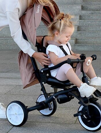 Poussette et tricycle bébé LIONELO Tris Plus - Jusqu'à 25 Kg - Siège réversible - Accessoires inclus