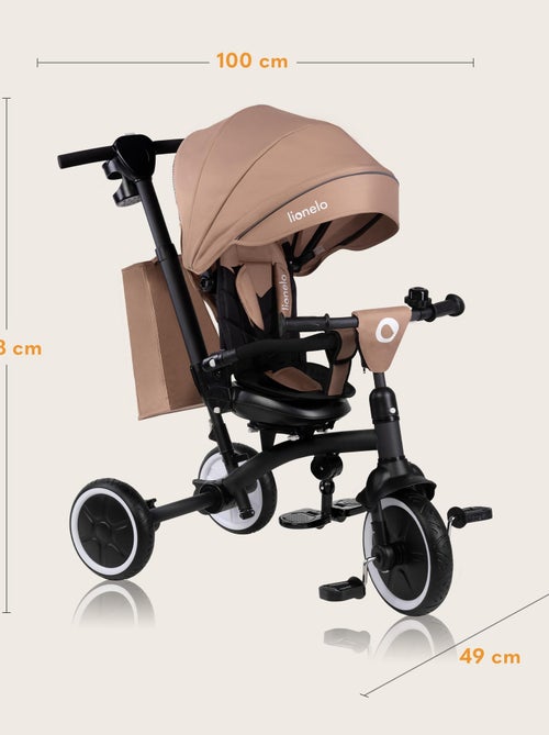 Poussette et tricycle bébé LIONELO Tris Plus - Jusqu'à 25 Kg - Siège réversible - Accessoires inclus - Kiabi