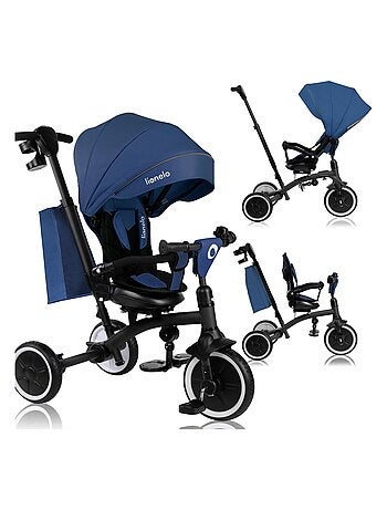 Poussette et tricycle bébé LIONELO Tris Plus - Jusqu'à 25 Kg - Siège réversible - Accessoires inclus
