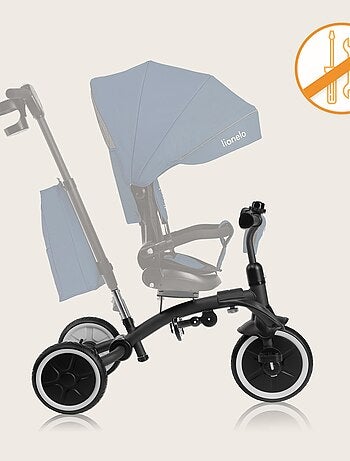 Poussette et tricycle bébé LIONELO Tris Plus - Jusqu'à 25 Kg - Siège réversible - Accessoires inclus
