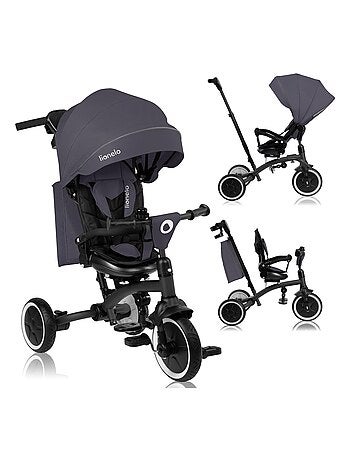 Poussette et tricycle bébé LIONELO Tris Plus - Jusqu'à 25 Kg - Siège réversible - Accessoires inclus