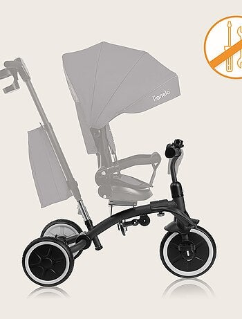 Poussette et tricycle bébé LIONELO Tris Plus - Jusqu'à 25 Kg - Siège réversible - Accessoires inclus