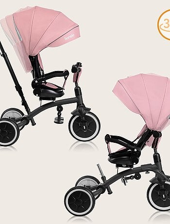Poussette et tricycle bébé LIONELO Tris Plus - Jusqu'à 25 Kg - Siège réversible - Accessoires inclus