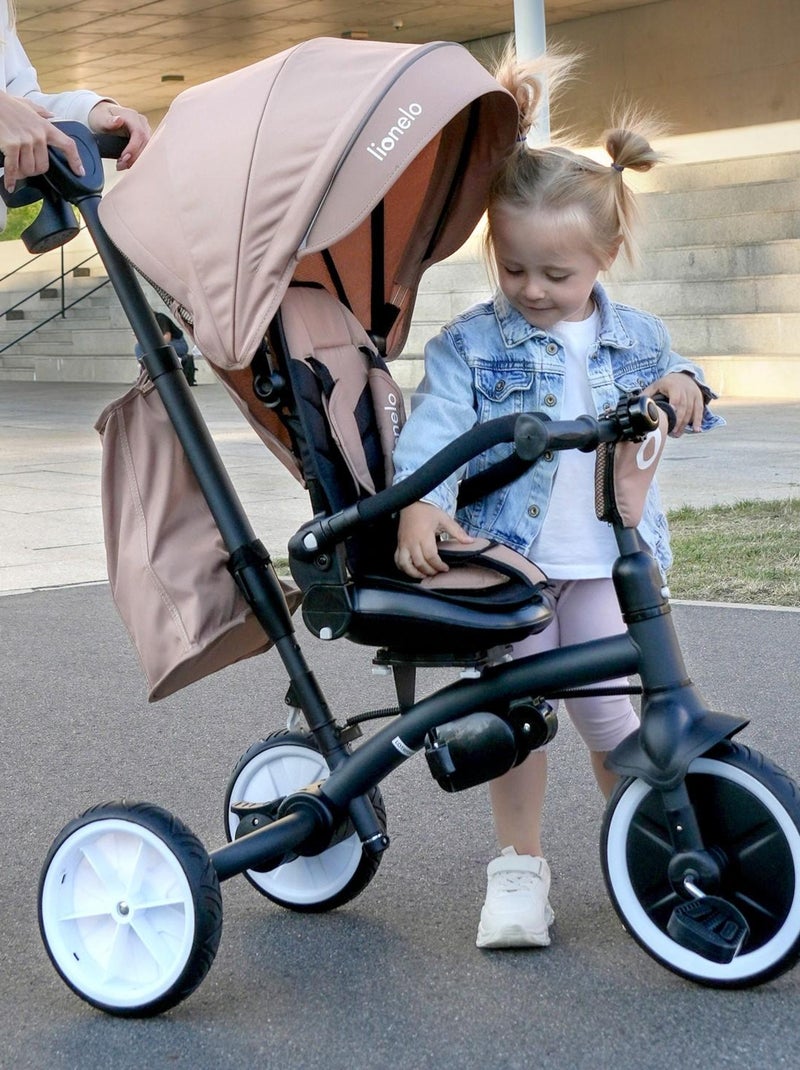 Poussette et tricycle bébé LIONELO Tris Plus - Jusqu'à 25 Kg - Siège réversible - Accessoires inclus Rose - Kiabi