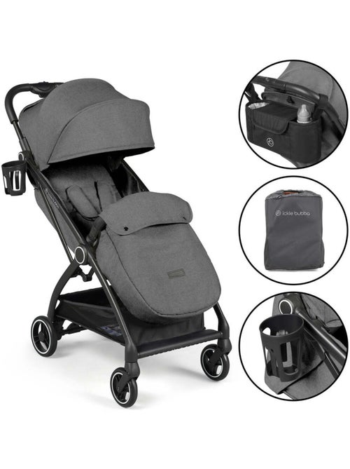 Poussette Ickle Bubba Aries Prime pliage auto, chauffe-pieds, porte-gobelet, sac transport - Kiabi