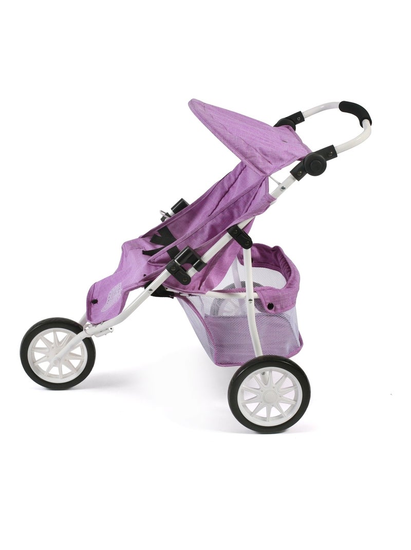 Poussette Jogger 3 roues pour poupées jumelles, Mélange violet Violet - Kiabi