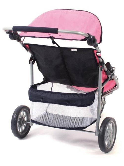 Poussette Jogger 3 roues pour poupées jumelles rose bleu foncé - Kiabi Poussette Jogger 3 roues pour poupées jumelles rose bleu foncé - Kiabi