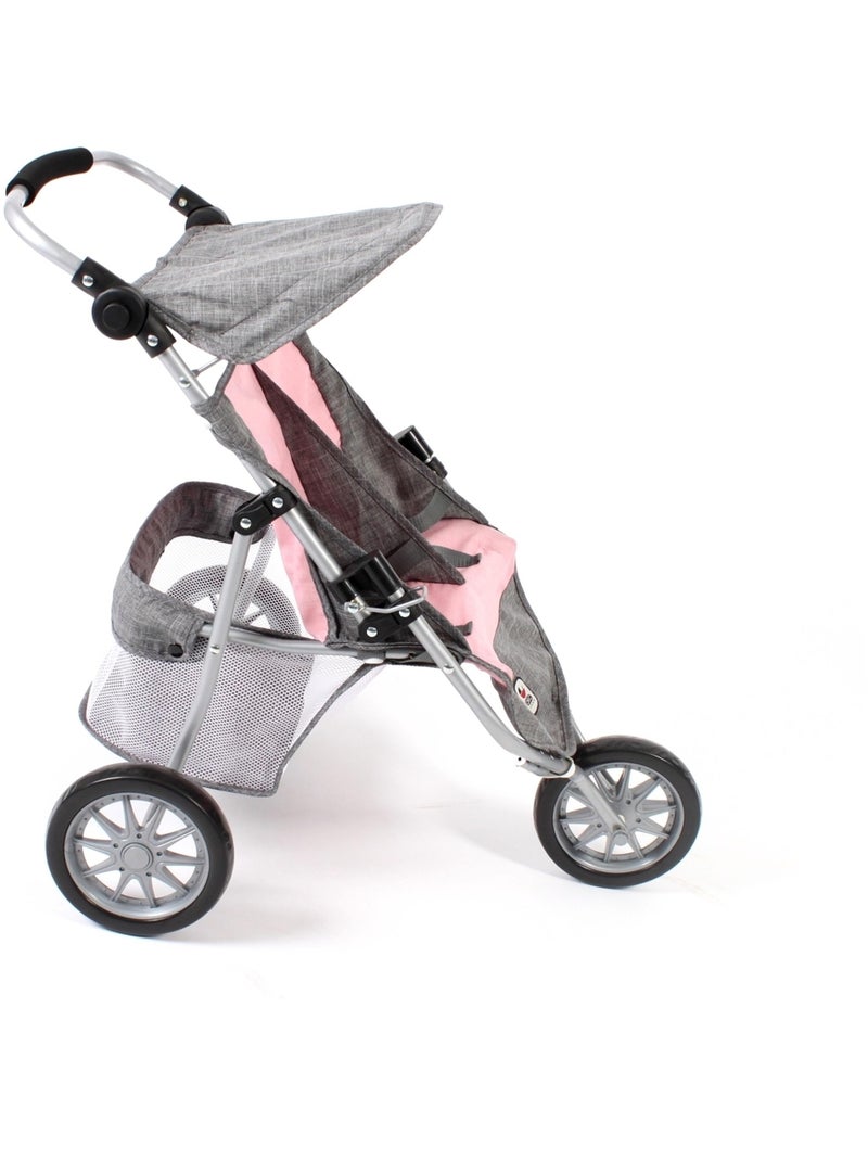 Poussette Jogger pour poupées jumelles - Coloris 15 Gris Rose - Kiabi