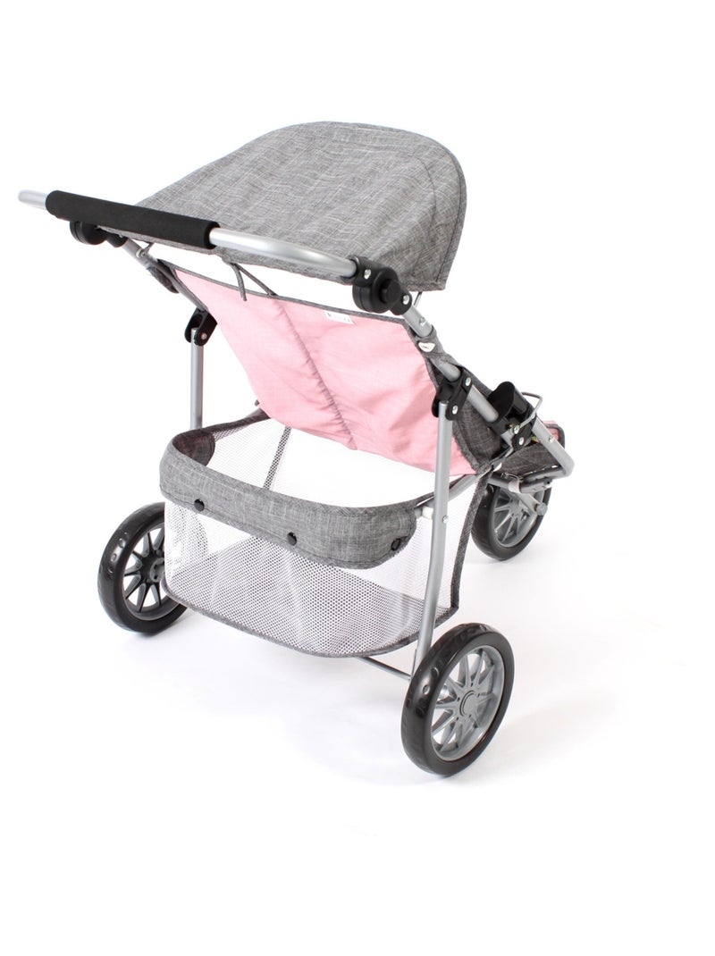 Poussette Jogger pour poupées jumelles - Coloris 15 Gris Rose - Kiabi