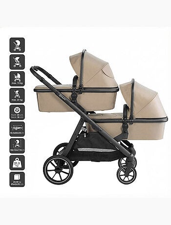 Poussette jumeaux 2-en-1 Duo, également adaptée comme poussette pour frères et sœurs – babyGo