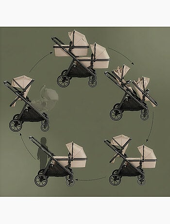 Poussette jumeaux 2-en-1 Duo, également adaptée comme poussette pour frères et sœurs – babyGo