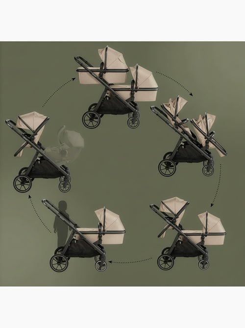 Poussette jumeaux 2-en-1 Duo, également adaptée comme poussette pour frères et sœurs – babyGo - Kiabi Poussette jumeaux 2-en-1 Duo, également adaptée comme poussette pour frères et sœurs – babyGo - Kiabi