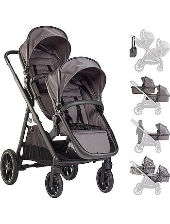 Poussette jumeaux 2-en-1 Duo, également adaptée comme poussette pour frères et sœurs – babyGo