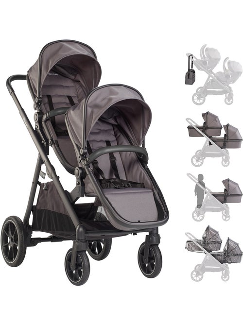 Poussette jumeaux 2-en-1 Duo, également adaptée comme poussette pour frères et sœurs – babyGo - Kiabi Poussette jumeaux 2-en-1 Duo, également adaptée comme poussette pour frères et sœurs – babyGo - Kiabi