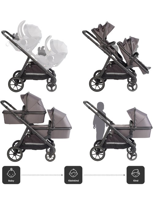 Poussette jumeaux 2-en-1 Duo, également adaptée comme poussette pour frères et sœurs – babyGo - Kiabi Poussette jumeaux 2-en-1 Duo, également adaptée comme poussette pour frères et sœurs – babyGo - Kiabi