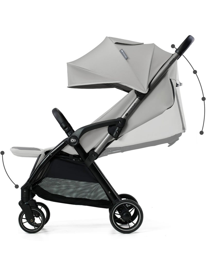 Poussette Kinderkraft APINO avec Pliage Automatique, Dossier Allongeable et Roues Increvables Gris - Kiabi