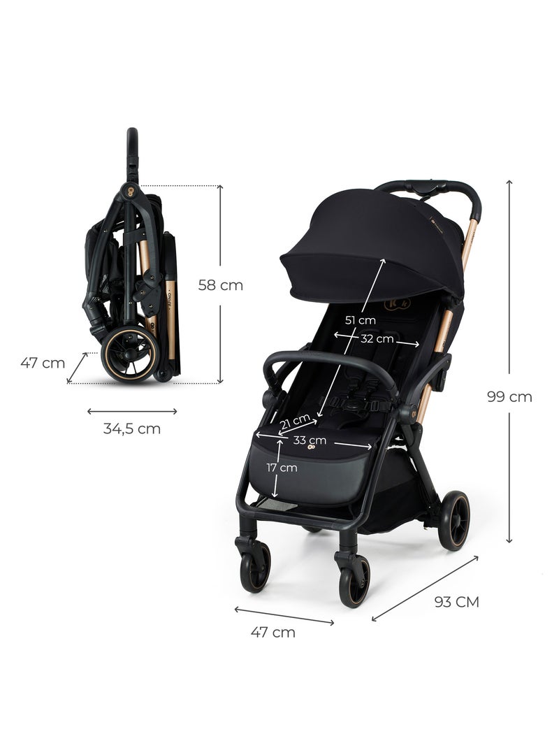 Poussette Kinderkraft APINO avec Pliage Automatique, Dossier Allongeable et Roues Increvables Noir - Kiabi