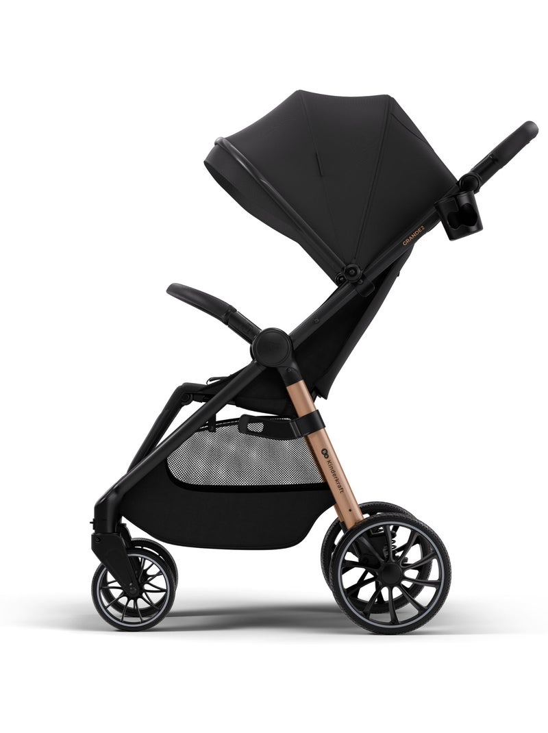 Poussette Kinderkraft GRANDE 2, poignée réglable 3 positions, pliage 1 main, roues EVA, 22 kg Noir - Kiabi