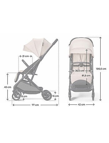 Poussette Kinderkraft INDY 3 Légère et Compacte avec Pliage d’Une Main, Roues TPR et Sangle