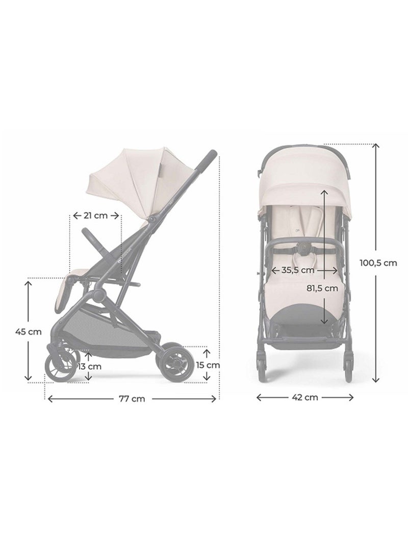 Poussette Kinderkraft INDY 3 Légère et Compacte avec Pliage d’Une Main, Roues TPR et Sangle Beige - Kiabi