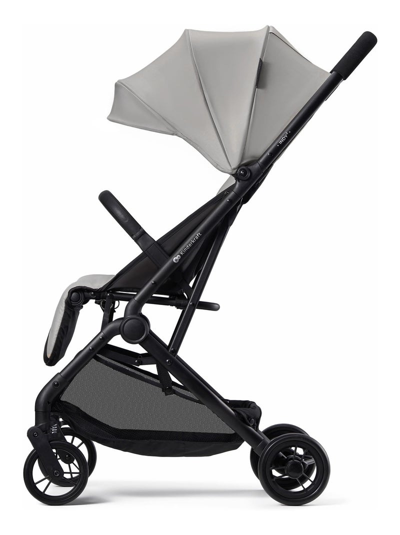 Poussette Kinderkraft INDY 3 Légère et Compacte avec Pliage d’Une Main, Roues TPR et Sangle Gris - Kiabi
