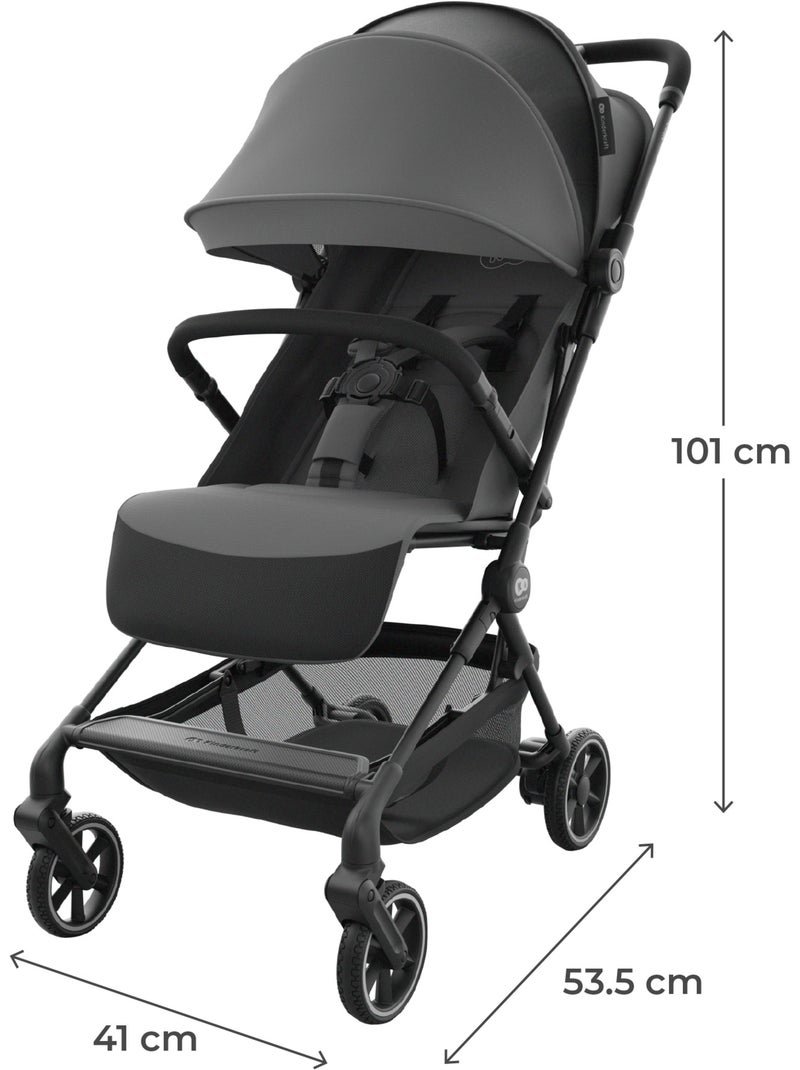 Poussette Kinderkraft NEBO cabine pliage 1 main position allongée repose-pieds réglable UPF50+ Gris - Kiabi