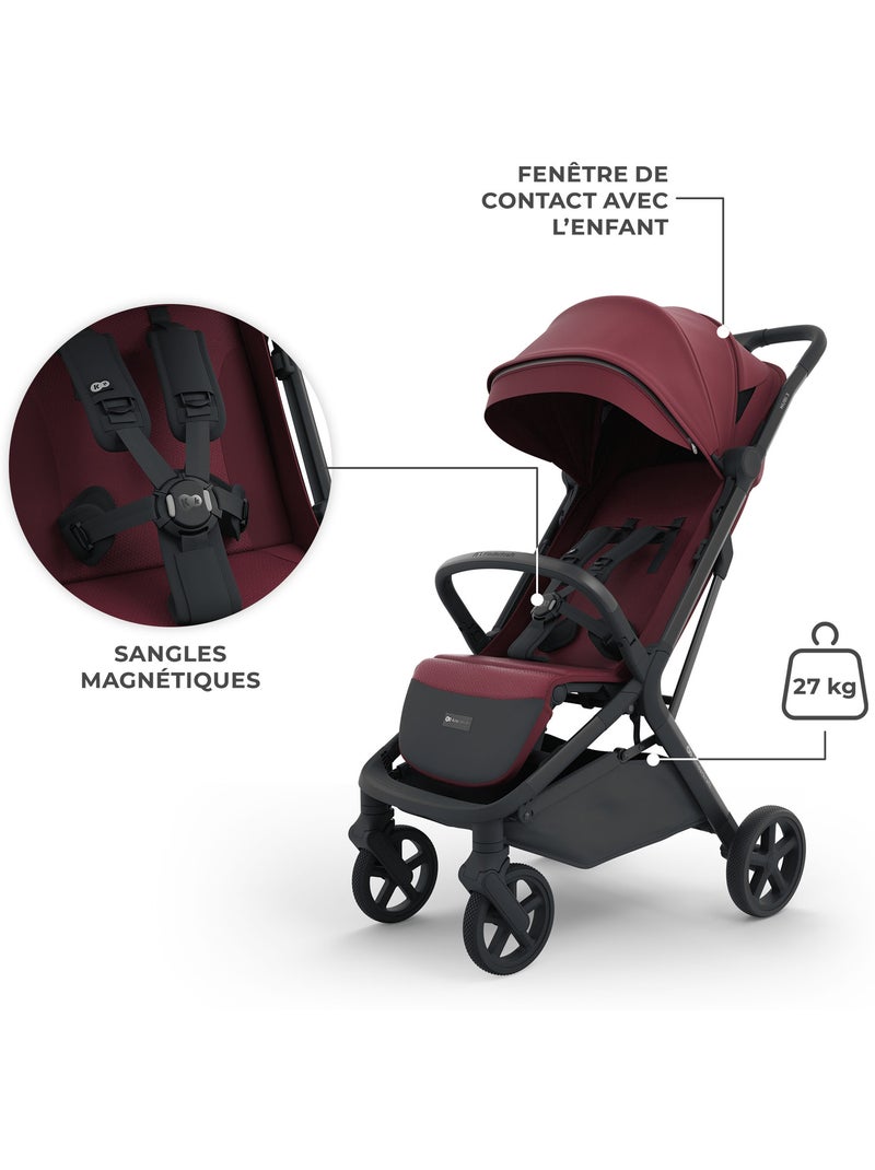 Poussette Kinderkraft NUBI 3 avec Pliage Automatique, Roues EVA et Assise Respirante Bordeaux - Kiabi