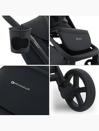 Poussette Kinderkraft NUBI 3 avec Pliage Automatique, Roues EVA et Assise Respirante