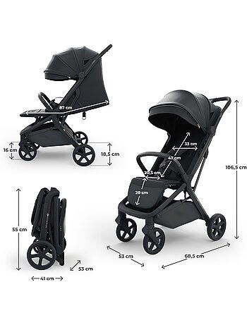 Poussette Kinderkraft NUBI 3 avec Pliage Automatique, Roues EVA et Assise Respirante