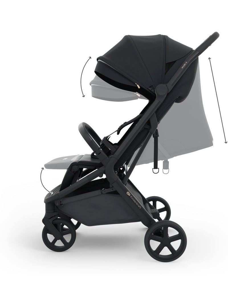Poussette Kinderkraft NUBI 3 avec Pliage Automatique, Roues EVA et Assise Respirante Noir - Kiabi
