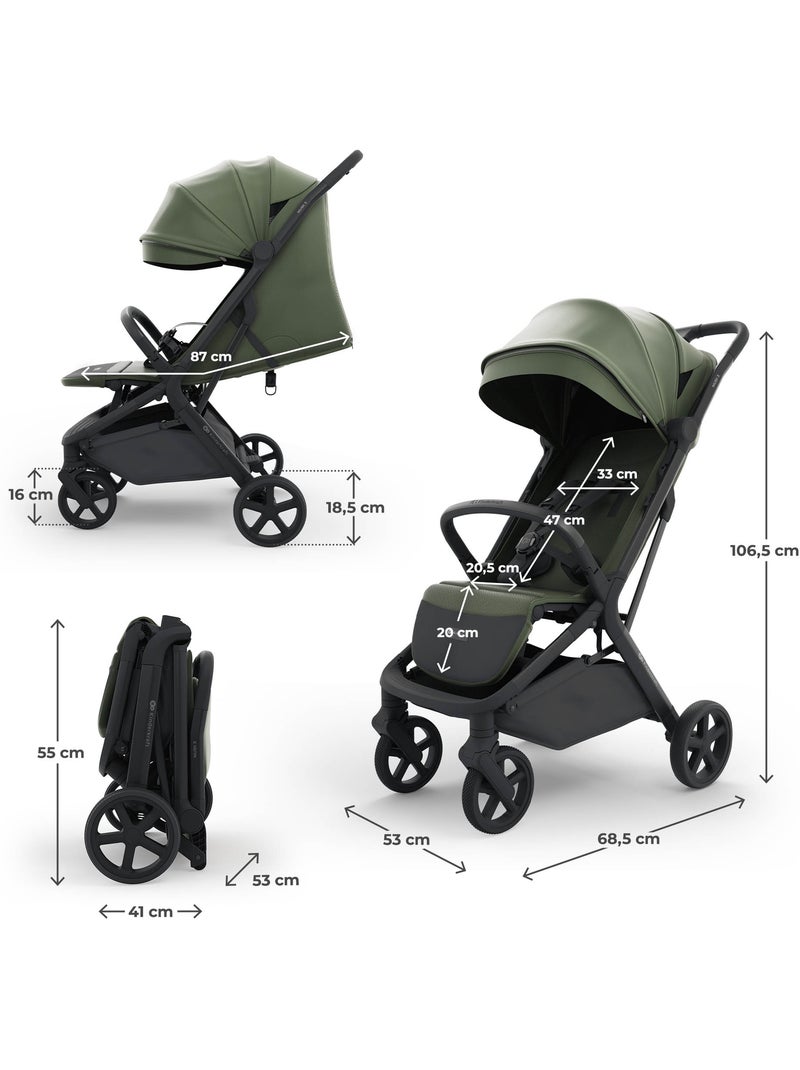 Poussette Kinderkraft NUBI 3 avec Pliage Automatique, Roues EVA et Assise Respirante Vert - Kiabi