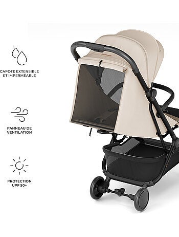 Poussette Kinderkraft PILOT 2 compacte et pliable, compatible cabine IATA, dossier allongé et UPF 50