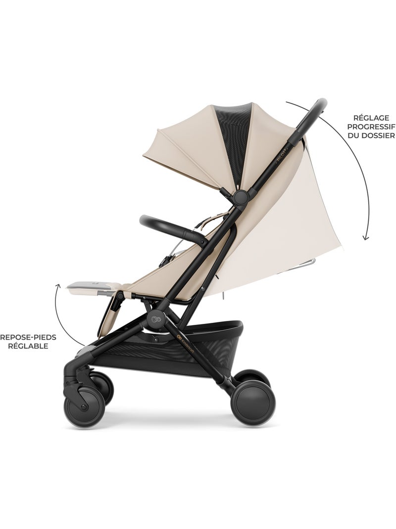 Poussette Kinderkraft PILOT 2 compacte et pliable, compatible cabine IATA, dossier allongé et UPF 50 Beige - Kiabi