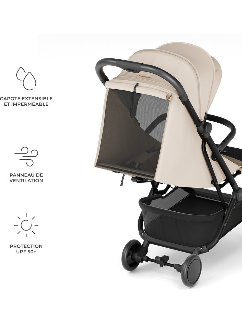 Poussette Kinderkraft PILOT 2 compacte et pliable, compatible cabine IATA, dossier allongé et UPF 50 Beige - Kiabi