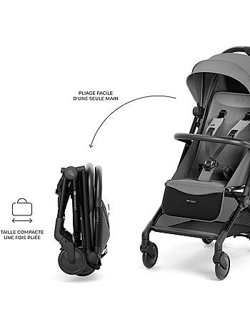 Poussette Kinderkraft PILOT 2 compacte et pliable, compatible cabine IATA, dossier allongé et UPF 50