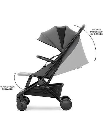 Poussette Kinderkraft PILOT 2 compacte et pliable, compatible cabine IATA, dossier allongé et UPF 50