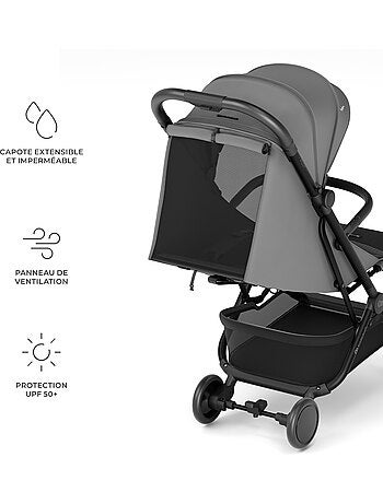 Poussette Kinderkraft PILOT 2 compacte et pliable, compatible cabine IATA, dossier allongé et UPF 50