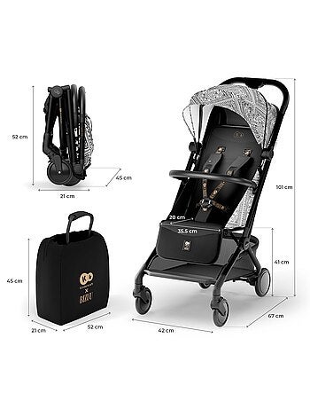 Poussette Kinderkraft PILOT 2 compacte et pliable, compatible cabine IATA, dossier allongé et UPF 50