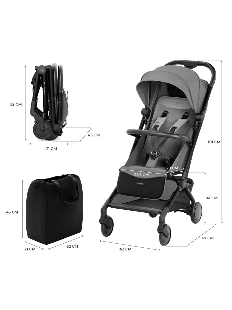 Poussette Kinderkraft PILOT 2 compacte et pliable, compatible cabine IATA et dossier allongé Gris - Kiabi