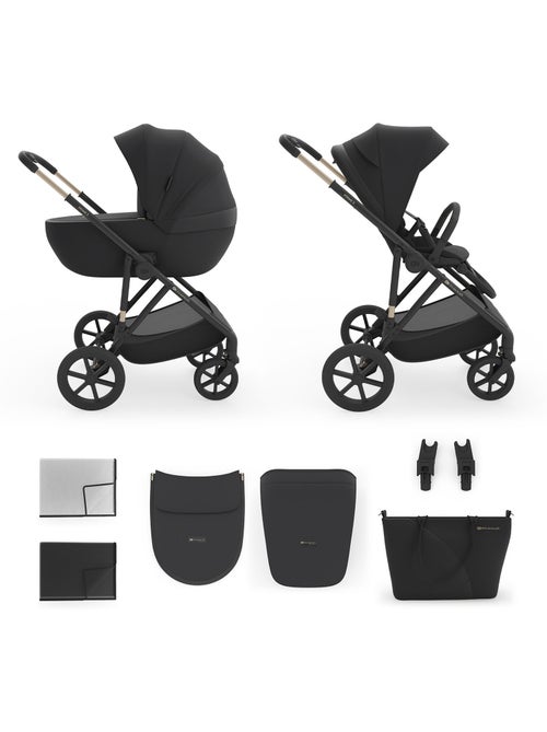 Poussette Kinderkraft PRIME 3 2-en-1 22 kg nacelle+hamac panneau mesh été harnais 5 pts pliage - Kiabi Poussette Kinderkraft PRIME 3 2-en-1 22 kg nacelle+hamac panneau mesh été harnais 5 pts pliage - Kiabi