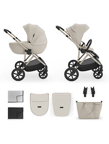 Poussette Kinderkraft PRIME 3 2-en-1 nacelle+hamac 22 kg châssis léger memory buttons pliage