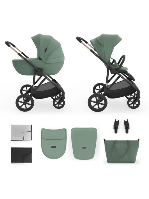 Poussette Kinderkraft PRIME 3 2-en-1 nacelle+hamac 22 kg roues 8/12 smooth ride pliage 1 main - Kiabi Poussette Kinderkraft PRIME 3 2-en-1 nacelle+hamac 22 kg roues 8/12 smooth ride pliage 1 main - Kiabi