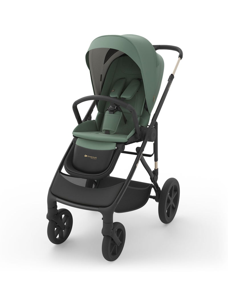 Poussette Kinderkraft PRIME 3 2-en-1 nacelle+hamac 22 kg roues 8/12 smooth ride pliage 1 main Vert - Kiabi