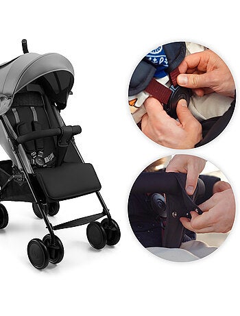 Poussette Kinderkraft SIESTA 2, pliage canne, jusqu'à 22 kg, dossier et repose-pieds réglables
