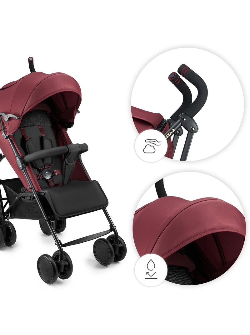 Poussette Kinderkraft SIESTA 2, ultra légère 7,9 kg, jusqu'à 22 kg, dossier inclinable Rouge - Kiabi