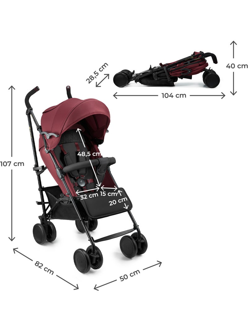 Poussette Kinderkraft SIESTA 2, ultra légère 7,9 kg, jusqu'à 22 kg, dossier inclinable Rouge - Kiabi