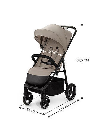 Poussette Kinderkraft TRIG 3 Pliable d’Une Main, Dossier Allongeable et Roues Amorties