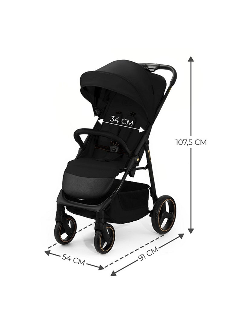 Poussette Kinderkraft TRIG 3 Pliable d’Une Main, Dossier Allongeable et Roues Amorties Noir - Kiabi