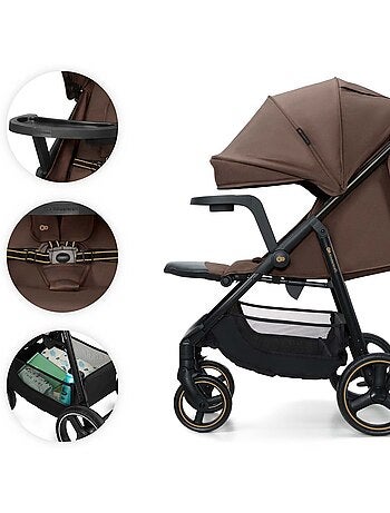 Poussette Kinderkraft TRIG 3 TR AVEC PLATEAU, roues increvables avec suspensions, pivot 360°
