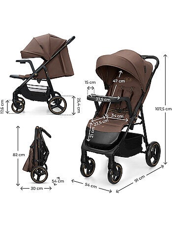 Poussette Kinderkraft TRIG 3 TR AVEC PLATEAU, roues increvables avec suspensions, pivot 360°